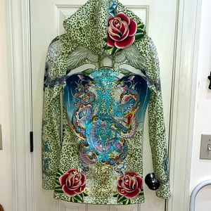 Rare Christian Audigier Zip Up Hoodie